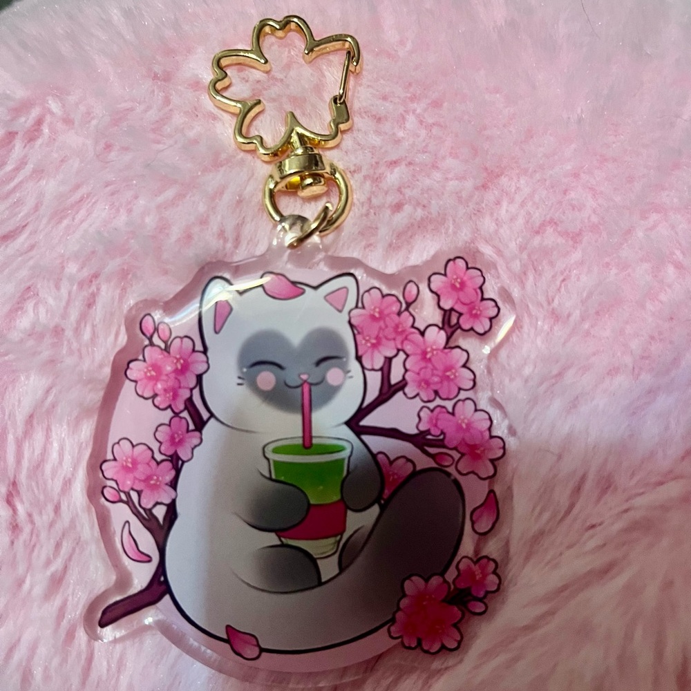 Momo the cat keyring